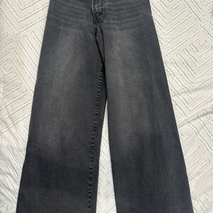 Kids Black Wide Legged Jeans